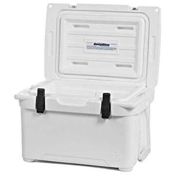 Engel Coolers ENG25 Cooler | 18 Can High Performance Durable Seamless Rotationally Molded Ice Box for Camping, Hunting, and Fishing - White