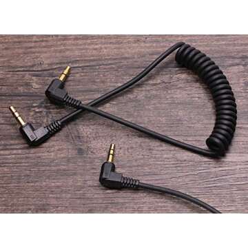 Mini Skater 3.5mm Coiled Audio Cable 90 Degree Male to Male Headphone Cable Stereo Aux Audio Extensi...