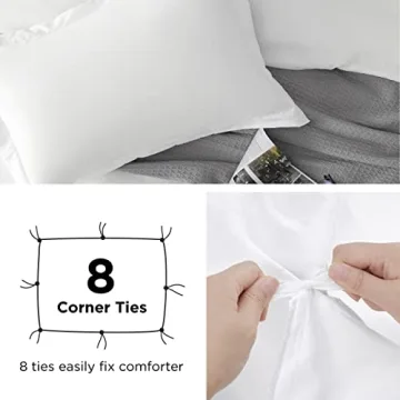 Bedsure White Duvet Cover King Size - Soft Double Brushed Duvet Cover for Kids with Zipper Closure, 3 Pieces, Includes 1 Duvet Cover (104"x90") & 2 Pillow Shams, NO Comforter