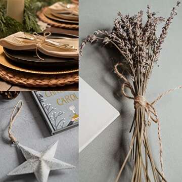 tifanso Natural Jute Twine String - 328 Feet Brown Garden Hemp Twine Rope for Crafts, Gift Wrapping, Gardening, Packing and Wedding Decor