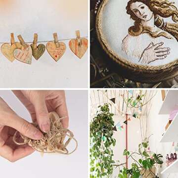 tifanso Natural Jute Twine String - 328 Feet Brown Garden Hemp Twine Rope for Crafts, Gift Wrapping, Gardening, Packing and Wedding Decor