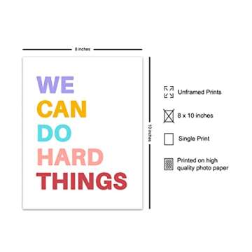 We Can Do Hard Things Sign - Motivational Art Print - Inspirational Wall Art Poster - Bedroom Decor ...