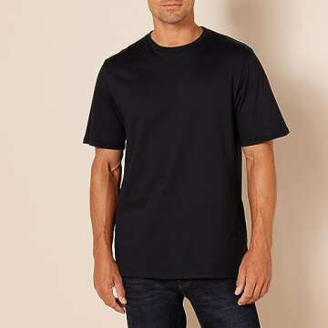 Amazon Essentials Men's Regular-Fit Short-Sleeve Crewneck T-Shirt, Pack of 2, Black, Large