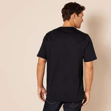 Amazon Essentials Men's Regular-Fit Short-Sleeve Crewneck T-Shirt, Pack of 2, Black, Large