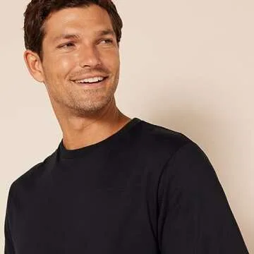 Amazon Essentials Men's Regular-Fit Short-Sleeve Crewneck T-Shirt, Pack of 2, Black, Large