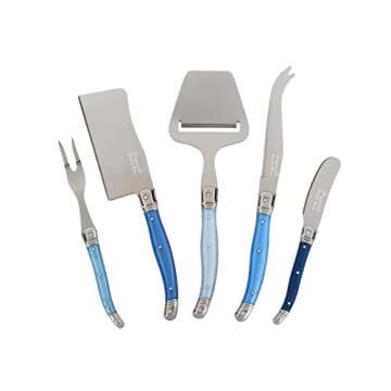 French Home Laguiole Cheese Knives Set with Fork and Slicer