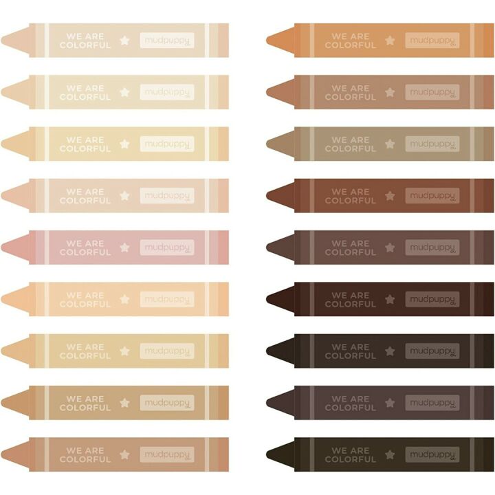 Mudpuppy Skin Tone Crayon Set - 18 Colors