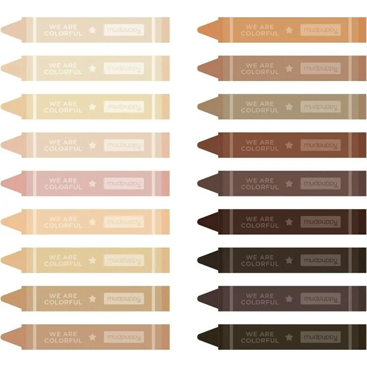 Mudpuppy Skin Tone Crayon Set - 18 Colors