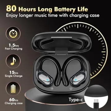 Wireless Noise Cancelling Earbuds - 80hrs Battery Life