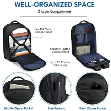 COW STAUNCH Travel Backpack 40L Expandable Carry On