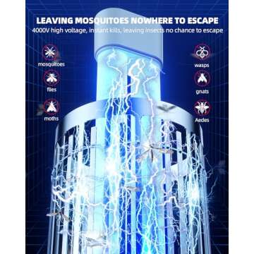 Minimoon Bug Zapper Outdoor 4000V Electric Mosquito Zapper 20w Fly Zapper for Backyard Patio Balcony...