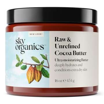 Sky Organics Cocoa Butter, Raw & Unrefined Ultra-Moisturizing Body Butter - 16 Oz