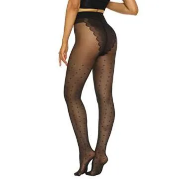 MANZI 20D Polka Dot Tights for Women Patterned Stockings for Women Sheer Ultra Thin High Waist Pantyhose (Polka dot Tights)