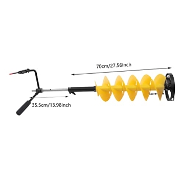 Kathring 8 Inch Ice Auger with Extension Rod for Easy Drilling