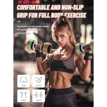 Motion Space Adjustable Dumbbells Set 22.5LB Pair, 1-Sec Fast Adjustable 5 Free Weights, Premium Comfort Non-slip Metal Handle, Compact Size for Full Body Home Workout (Rainbow)