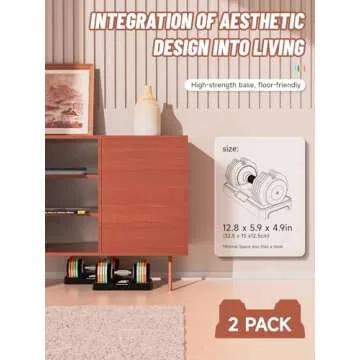 Motion Space Adjustable Dumbbells Set 22.5LB Pair, 1-Sec Fast Adjustable 5 Free Weights, Premium Comfort Non-slip Metal Handle, Compact Size for Full Body Home Workout (Rainbow)