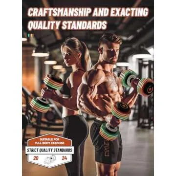 Motion Space Adjustable Dumbbells Set 22.5LB Pair, 1-Sec Fast Adjustable 5 Free Weights, Premium Comfort Non-slip Metal Handle, Compact Size for Full Body Home Workout (Rainbow)