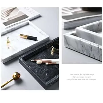 Elegant Moreast Black Marble Tray for Home Organization