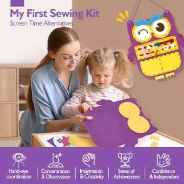 hahaland Sewing Kit for Kids Arts and Crafts Kids Sewing Kits Age 5-8, 8 Easy DIY Projects of Stuffed Animal Dolls Plush Pillow Craft Toys for Ages 5-7, Girl Birthday Gift Girls Gift