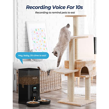 Voluas Double Automatic Cat Feeder for Two Cats with Timer