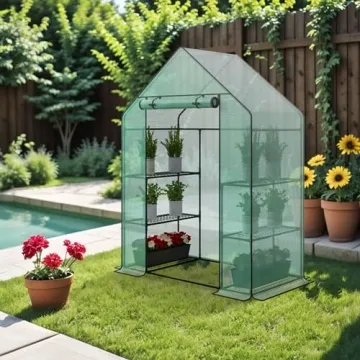 Walk-in Greenhouse with 6 Shelves for Plant Care
