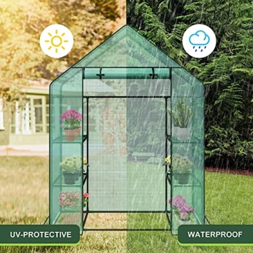 Walk-in Greenhouse with 6 Shelves for Plant Care