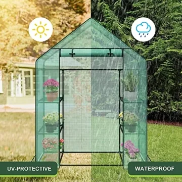 Walk-in Greenhouse with 6 Shelves for Plant Care