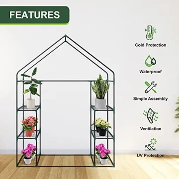 Walk-in Greenhouse with 6 Shelves for Plant Care