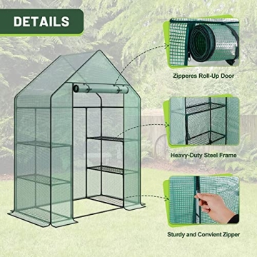 Walk-in Greenhouse with 6 Shelves for Plant Care