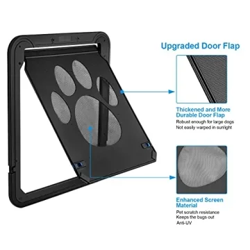 Ownpets Dog Screen Door, Inside Door Flap 12x14x0.4 Inch, Lockable Pet Screen Door, Magnetic Self-Closing Screen Door with Locking Function, Sturdy Screen Door for Dogs Cats