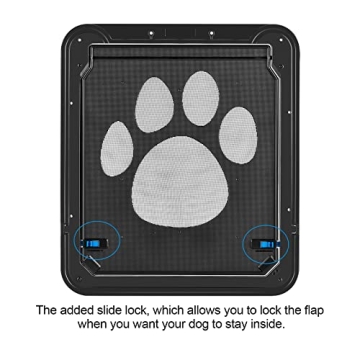 Ownpets Dog Screen Door, Inside Door Flap 12x14x0.4 Inch, Lockable Pet Screen Door, Magnetic Self-Closing Screen Door with Locking Function, Sturdy Screen Door for Dogs Cats