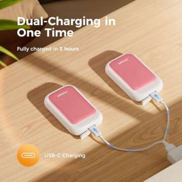 OCOOPA AI Magnetic Hand Warmers Rechargeable 2 Pack, 5000mAh Ultra-Thin Electric Glove Heater Handwarmer,UL Certified, Men Women Gifts for Christmas,Birthday,Winter Essentials,UT4 Young