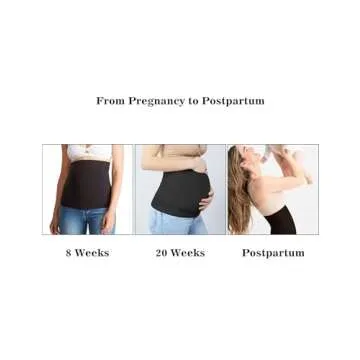 Yeshape Belly Bands for Pregnant Women Belly Band Pregnancy Support Maternity Belly Band for Jeans Maternity Pants Extender Black S