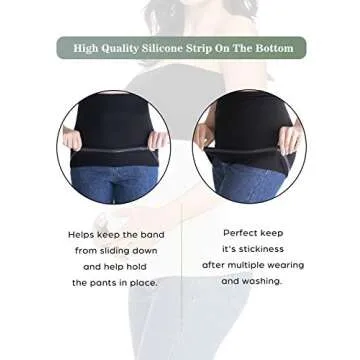Yeshape Belly Bands for Pregnant Women Belly Band Pregnancy Support Maternity Belly Band for Jeans Maternity Pants Extender Black S