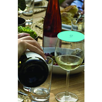 Coverware Drink Tops Tap & Seal Outdoor Drinking Glass Cover - Gently Suctions to Glasses to Keep Particles Out & Reduce Splashing - For Wine Glasses, Coffee & Tea Mugs, Beverage Glasses - 4 Pack