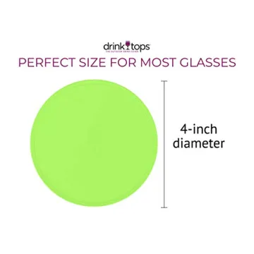 Coverware Drink Tops Tap & Seal Outdoor Drinking Glass Cover - Gently Suctions to Glasses to Keep Particles Out & Reduce Splashing - For Wine Glasses, Coffee & Tea Mugs, Beverage Glasses - 4 Pack