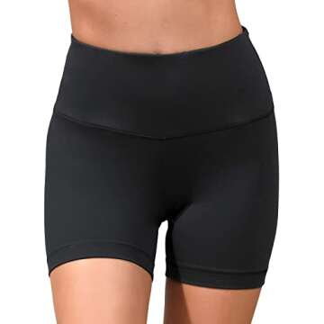 90 Degree By Reflex High Waist Power Flex Yoga Shorts - Tummy Control Biker Shorts for Women - Black 2 Pack - XL