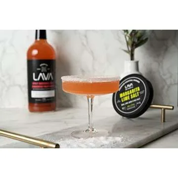 LAVA Premium Margarita Lime Sea Salt Cocktail Rimmer, All Natural Margarita Rimmer Sea Salt Rocks, R...