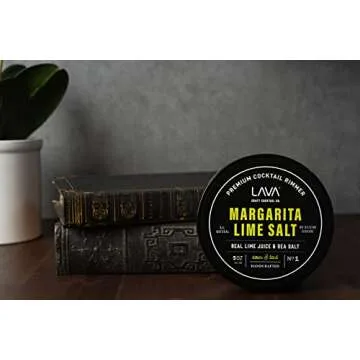 LAVA Premium Margarita Lime Sea Salt Cocktail Rimmer, All Natural Margarita Rimmer Sea Salt Rocks, Real Lime, Tart & Sour, No Silicon Dioxide, with Easy Screw-On Lid - 6oz