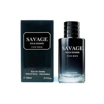 INSPIRE SCENTS IS Savage for Men - 3.4 Fl Oz + Travel Spray 35ml Cologne | Impression of Sauvage | Masculine Scent for Daily Use (Pack of 2)