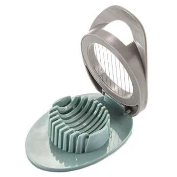 Ortarco Egg Slicer for Perfect Hard-Boiled Egg & Strawberry Slicing with Stainless Steel Wire - Gree...