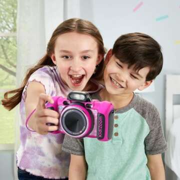 VTech KidiZoom Duo Camera FX Kids Digital Dual Cameras, Pink