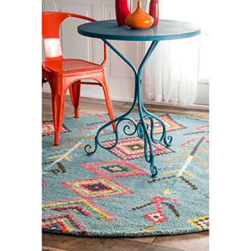 nuLOOM Hand Tufted Area Rug - Vibrant 5x8 Turquoise Charm