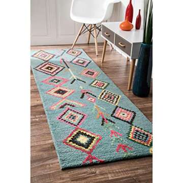 nuLOOM Hand Tufted Area Rug - Vibrant 5x8 Turquoise Charm
