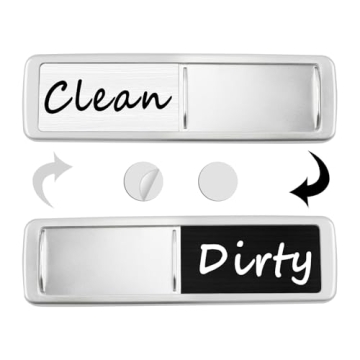 Dishwasher Magnet Clean Dirty Sign, Slide Strong Clean and Dirty Magnet for Dishwasher, Non-Scratch,...