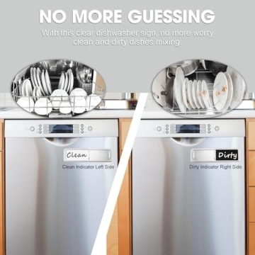 Dishwasher Magnet Clean Dirty Sign, Slide Strong Clean and Dirty Magnet for Dishwasher, Non-Scratch, Easy to Read, Universal Optional Adhesive Dishwasher Magnet Indicator