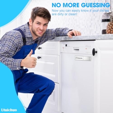 Dishwasher Magnet Clean Dirty Sign, Slide Strong Clean and Dirty Magnet for Dishwasher, Non-Scratch, Easy to Read, Universal Optional Adhesive Dishwasher Magnet Indicator