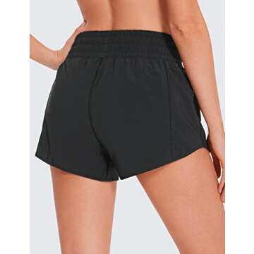 CRZ YOGA High Waisted Running Shorts - 2.5" Quick Dry with Pocket for Women