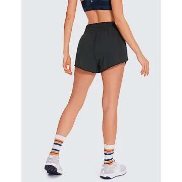 CRZ YOGA Women's High Waisted Running Shorts 2.5"