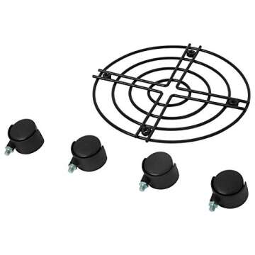 Homend Black Metal Plant Caddy with Wheels,Heavy Duty Iron Potted Plant Flower Stand Trolley Caddy with Swivel Casters Indoor Outdoor Home Garden Tools (2, 10inch(25cm))